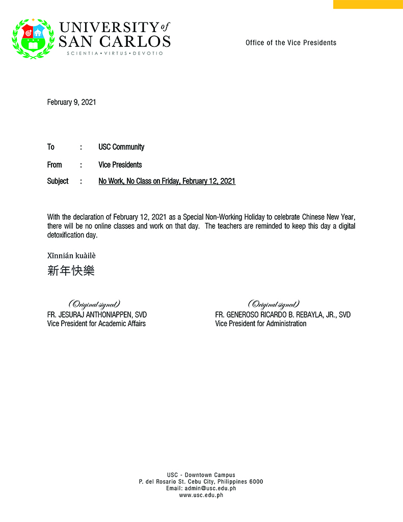 不上课，过中国新年。No class, work on Chinese New Year.